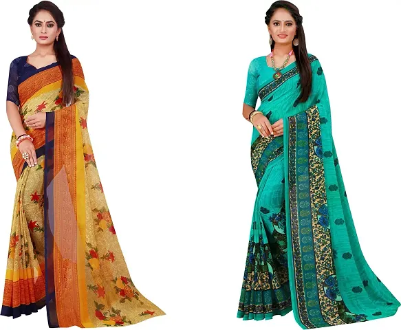 Elegant Georgette Saree with Blouse piece 