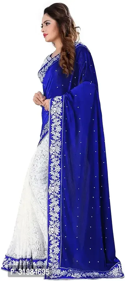 Stylish Blue Art Silk Saree With Blouse Piece For Women-thumb3