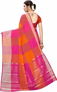 Stylish Multicoloured Cotton Silk Saree With Blouse Piece For Women-thumb2