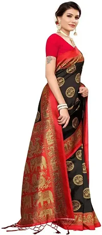 Stylish Black Art Silk Saree With Blouse Piece For Women-thumb2