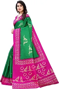 Stylish Green Art Silk Saree With Blouse Piece For Women-thumb1