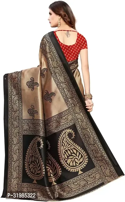 Stylish Red Cotton Silk Saree With Blouse Piece For Women-thumb4