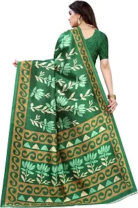 Stylish Green Cotton Silk Saree With Blouse Piece For Women-thumb3