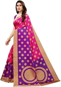 Stylish Pink Cotton Silk Saree With Blouse Piece For Women-thumb1