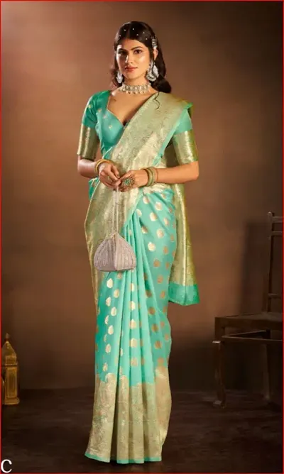 Elegant Art Silk Saree with Blouse piece 