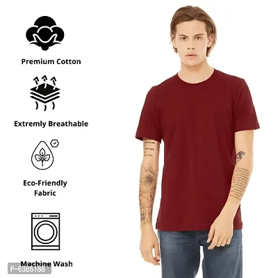 100% Pure Cotton Maroon T-Shirt for Men-thumb0