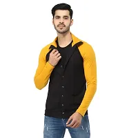 Black Collection Color Block Men Double Collared Neck T-Shirt-thumb1