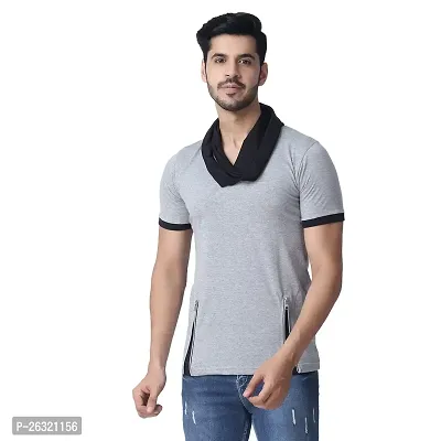 Black Collection Men's Attached Muffler Half Sleeve T-Shirt-thumb0