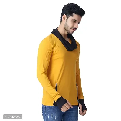 Black Collection Men's Attached Muffler Full Sleeve T-Shirt(SKU: BCN0023)-thumb5