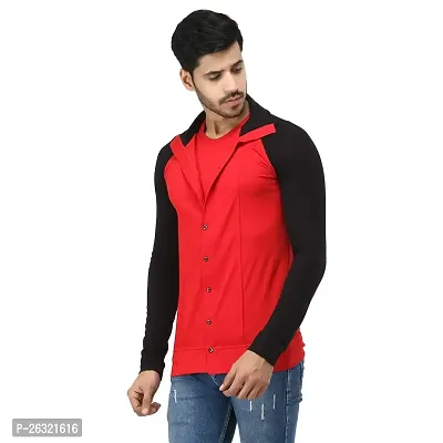 Black Collection Color Block Men Double Collared Neck T-Shirt-thumb4