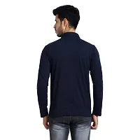 Black Collection Men's Self Design Full Sleeves Zipper T Shirt-thumb1