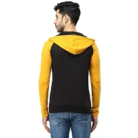Black Collection Color Block Men Hooded Neck Full Sleeve T-Shirt-thumb1