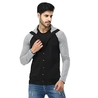 Black Collection Color Block Men Double Collared Neck T-Shirt-thumb1