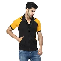 Black Collection Color Block Men Double Collared Neck T-Shirt-thumb4