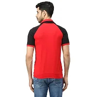 Black Collection Color Block Men Double Collared Neck T-Shirt-thumb1