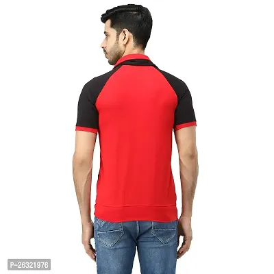 Black Collection Color Block Men Double Collared Neck T-Shirt-thumb2