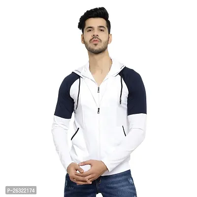 Black Collection Color Block Men Hooded Neck Full Sleeves T-Shirt-thumb0