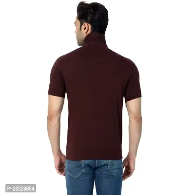 Black Collection Men's Plain Zipper Half Sleeves T-Shirt-thumb2