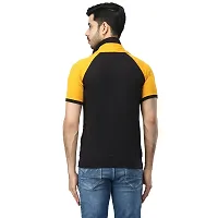 Black Collection Color Block Men Double Collared Neck T-Shirt-thumb1