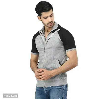 Black Collection Color Block Men Double Collared Neck T-Shirt-thumb3