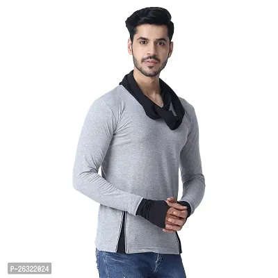 Black Collection Men's Attached Muffler Full Sleeve T-Shirt(SKU: BCN0023)-thumb5