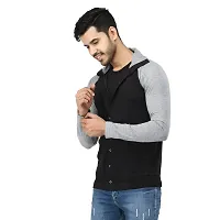 Black Collection Color Block Men Double Collared Neck T-Shirt-thumb3