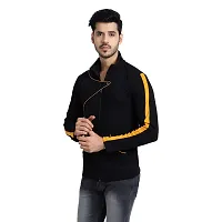 Black Collection Men's Self Design Full Sleeves Zipper T Shirt-thumb2