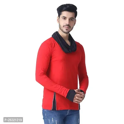 Black Collection Men's Attached Muffler Full Sleeve T-Shirt(SKU: BCN0023)-thumb5