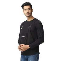 Black Collection Solid Men Dungaree Style Full Sleeve T-Shirt-thumb2