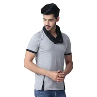 Black Collection Men's Attached Muffler Half Sleeve T-Shirt-thumb4