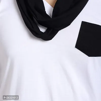 Black Collection Men's V-Neck Attached Muffler Full Sleeve T-Shirt-thumb5