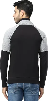 Black Collection Color Block Men Double Collared Neck T-Shirt-thumb1