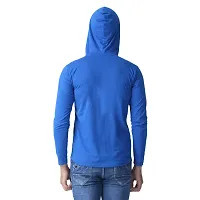 Black Collection Solid, Self Design Men Hooded Neck Full Sleeve T-Shirt-thumb1