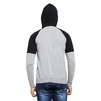 Black Collection Color Block Men Hooded Neck Full Sleeves T-Shirt-thumb1