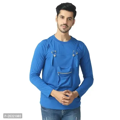 Black Collection Solid Men Dungaree Style Full Sleeve T-Shirt
