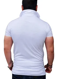 Black Collection Men's Plain Zipper Half Sleeves T-Shirt-thumb1