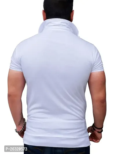 Black Collection Men's Plain Zipper Half Sleeves T-Shirt-thumb2