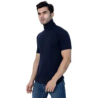 Black Collection Men's Plain Zipper Half Sleeves T-Shirt-thumb1