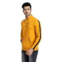 Black Collection Men's Self Design Full Sleeves Zipper T Shirt-thumb2