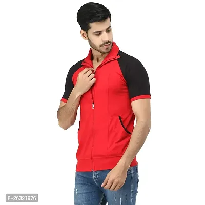 Black Collection Color Block Men Double Collared Neck T-Shirt-thumb3