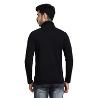 Black Collection Men's Self Design Full Sleeves Zipper T Shirt-thumb1