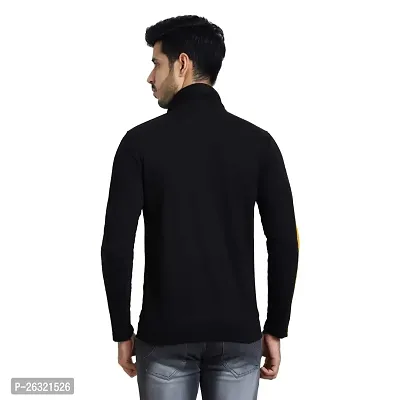 Black Collection Men's Self Design Full Sleeves Zipper T Shirt-thumb2