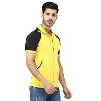 Black Collection Color Block Men Double Collared Neck T-Shirt-thumb4