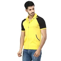 Black Collection Color Block Men Double Collared Neck T-Shirt-thumb2