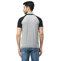 Black Collection Color Block Men Double Collared Neck T-Shirt-thumb1