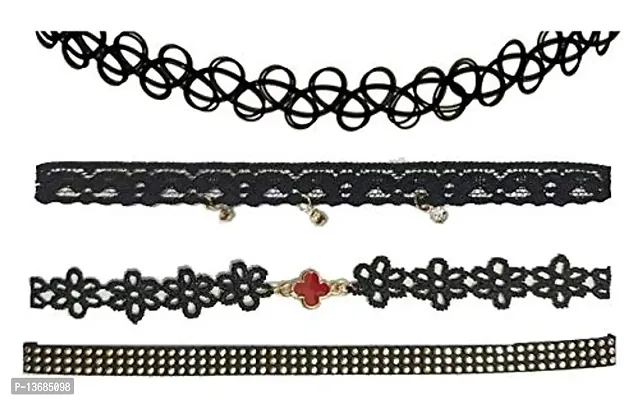 Streamline Set of 3 Velvet Fabric Tattoo Combo Set Chokers-thumb4