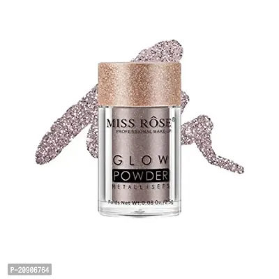 Miss Rose Single Color Glow Powder Eyeshadow Metalises Loose Pigment Eyeshadow 7001-010M (Charcoal)-thumb0