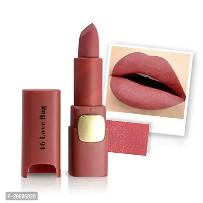 Miss rose Creme Matte Make Up Long Lasting and Waterproof Lipstick - Oval 46, brown, 3.4 g