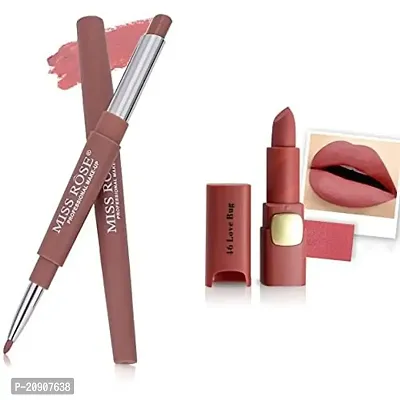 Miss Rose Professional Make-up Combo 2 Matte Lipstick 2in1-33#Oval46