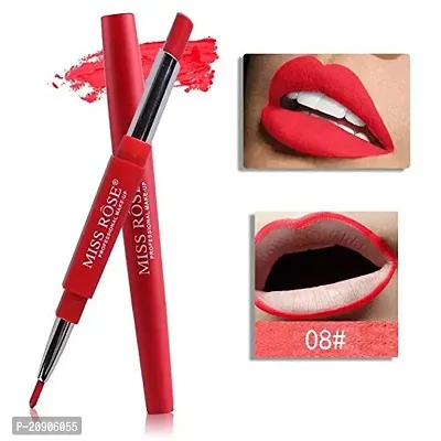 Miss Rose 2 In 1 Matte Lipstick with Lip Liner, 08, 2.1 g, Red-thumb0